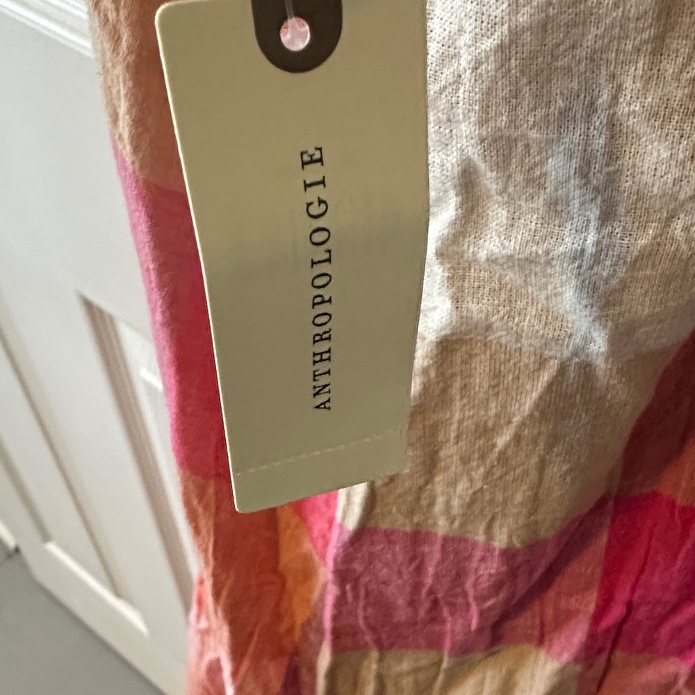 Anthropologie Pink, Red, Cream Striped Maxi Sundress - Picture 2 of 6